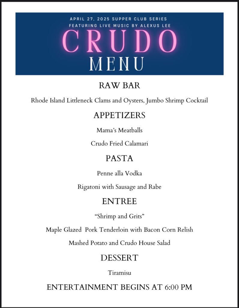 Supper Club at Crudo Kitchen in Smithfield RI